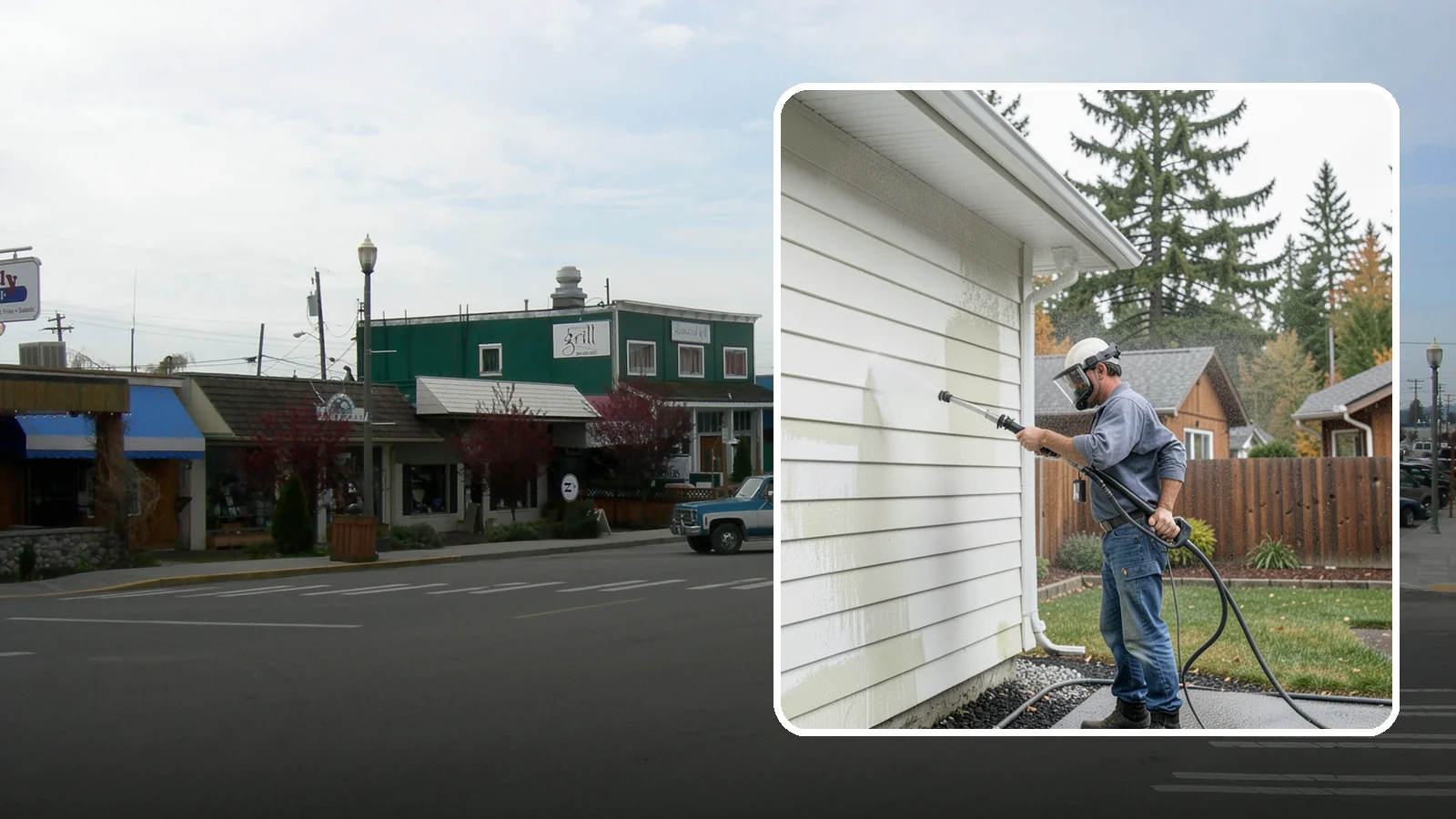 Biannual House Washing in Stanwood, Snohomish County, WA - Biannual house washing cleans your home's exterior twice a year to stay ahead of the algae and film that build fast in a wet...