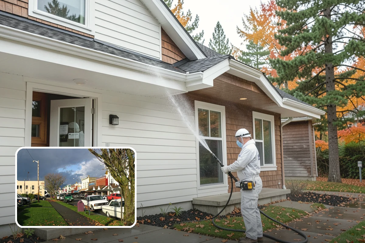 Biocide Application in Arlington, Snohomish County, WA - Kills algae, mold, and moss spores rather than just rinsing them