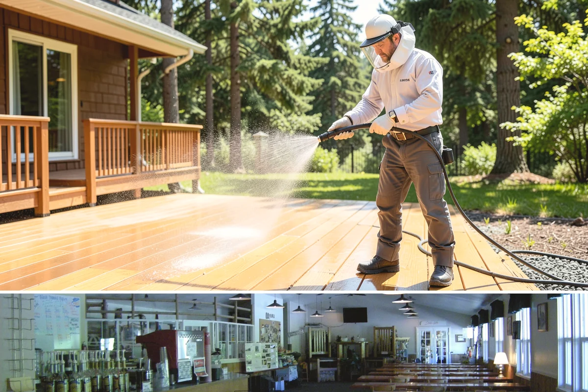 Biocide Application in Black Diamond, King County, WA - Most effective applied during the cool, wet seasons when algae and moss are actively growing across Northwest surfaces.