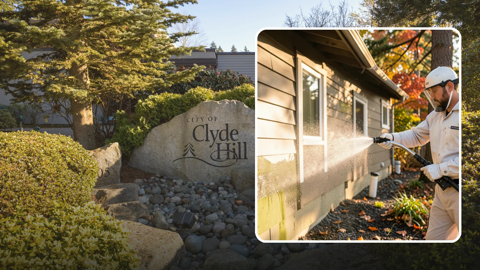 Biocide Application in Clyde Hill, King County, WA - Biocide application treats surfaces with a solution that kills the algae, mold, and moss spores driving recurring exterior growth.