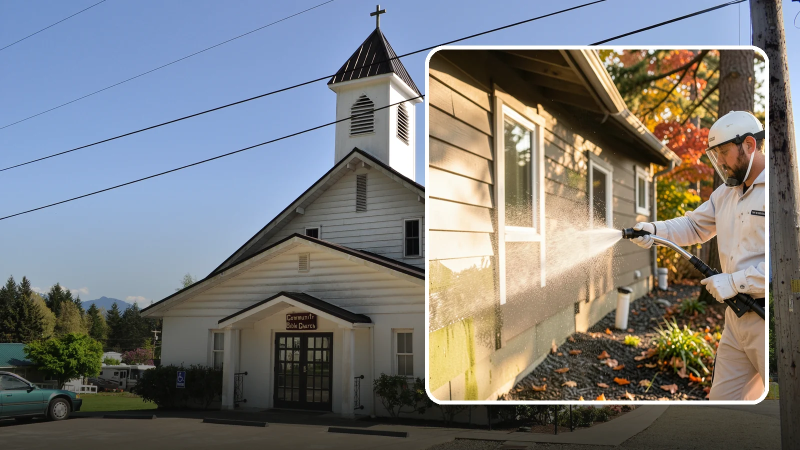 Biocide Application in Concrete, Skagit County, WA - Biocide application treats surfaces with a solution that kills the algae, mold, and moss spores driving recurring exterior growth.