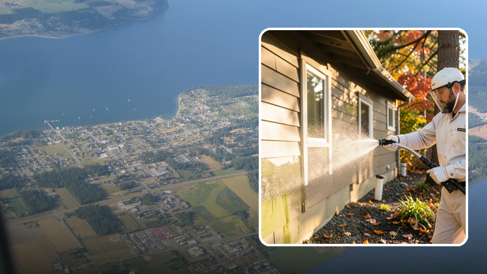 Biocide Application in Coupeville, Island County, WA - Biocide application treats surfaces with a solution that kills the algae, mold, and moss spores driving recurring exterior growth.