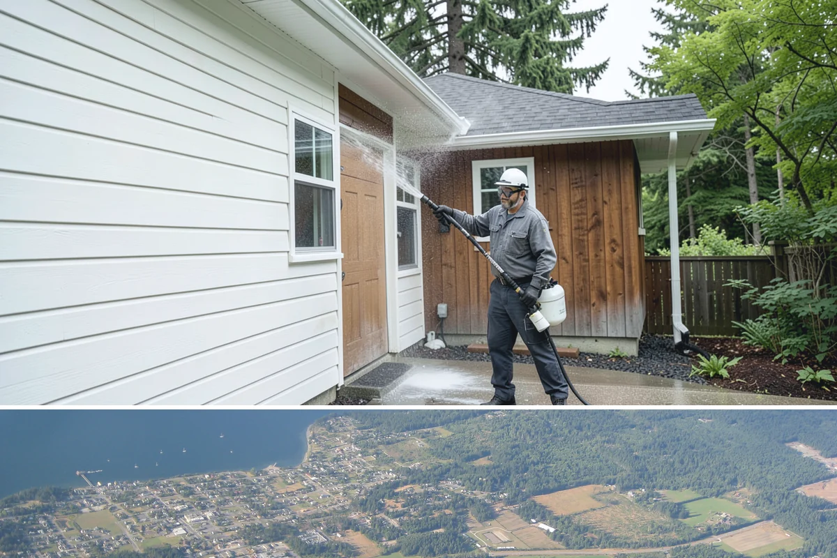 Biocide Application in Coupeville, Island County, WA - Most effective applied during the cool, wet seasons when algae and moss are actively growing across Northwest surfaces.