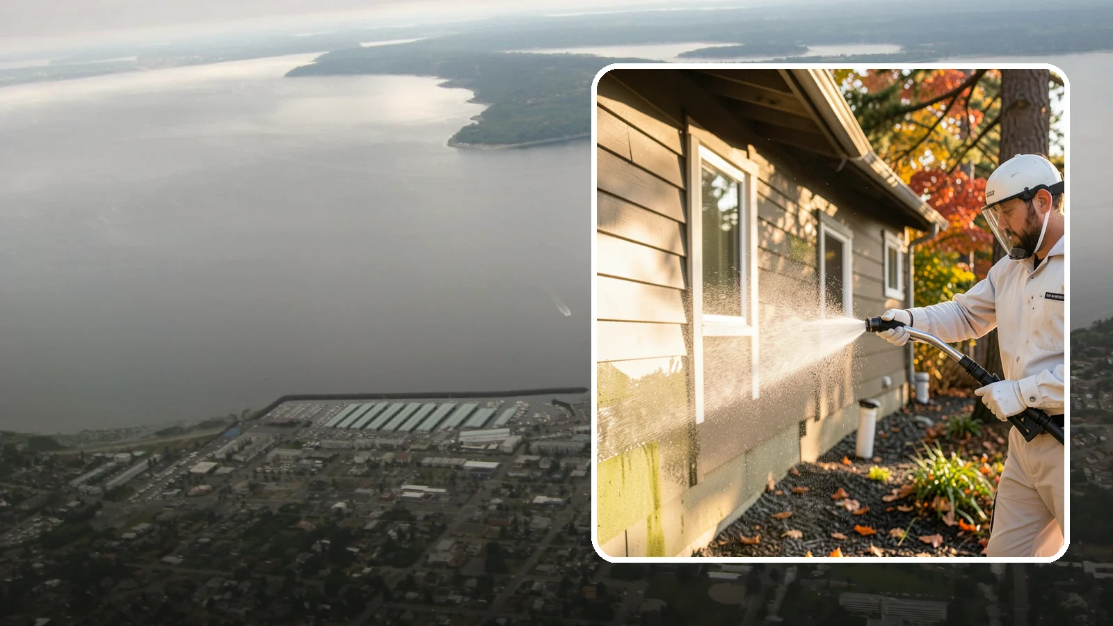 Biocide Application in Des Moines, King County, WA - Biocide application treats surfaces with a solution that kills the algae, mold, and moss spores driving recurring exterior growth.