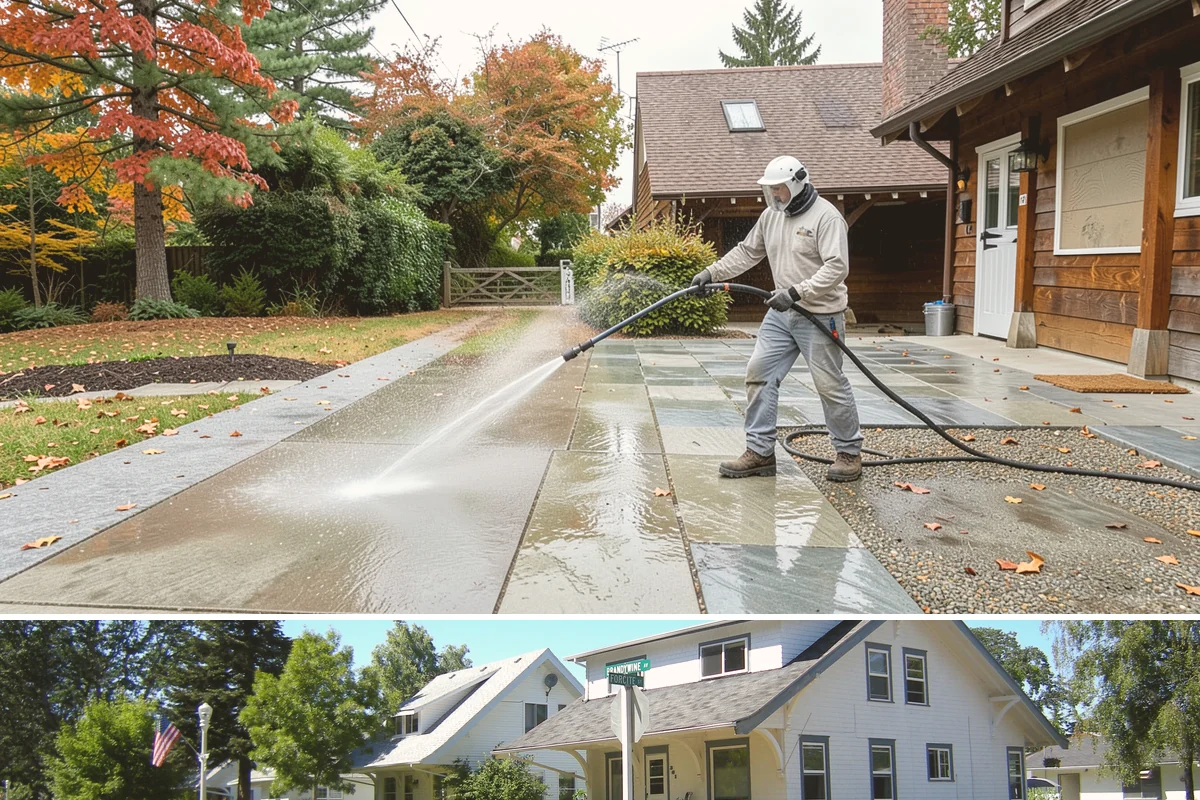 Biocide Application in DuPont, Pierce County, WA - Most effective applied during the cool, wet seasons when algae and moss are actively growing across Northwest surfaces.