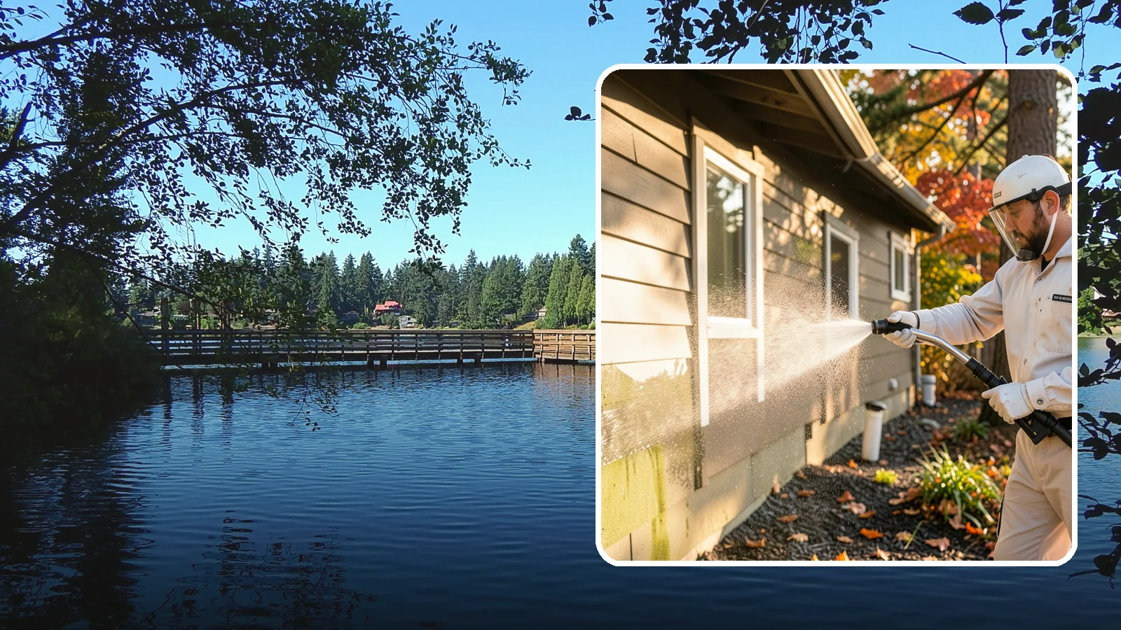 Biocide Application in Federal Way, King County, WA - Biocide application treats surfaces with a solution that kills the algae, mold, and moss spores driving recurring exterior growth.