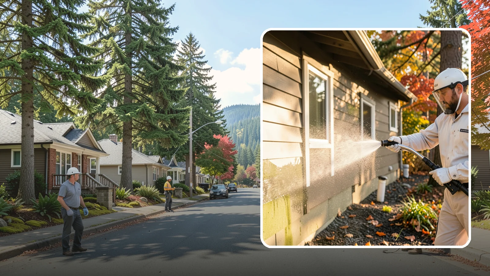 Biocide Application in Hunts Point, King County, WA - Biocide application treats surfaces with a solution that kills the algae, mold, and moss spores driving recurring exterior growth.