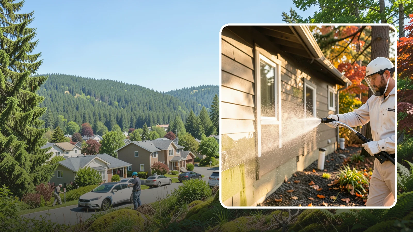 Biocide Application in Index, Snohomish County, WA - Biocide application treats surfaces with a solution that kills the algae, mold, and moss spores driving recurring exterior growth.
