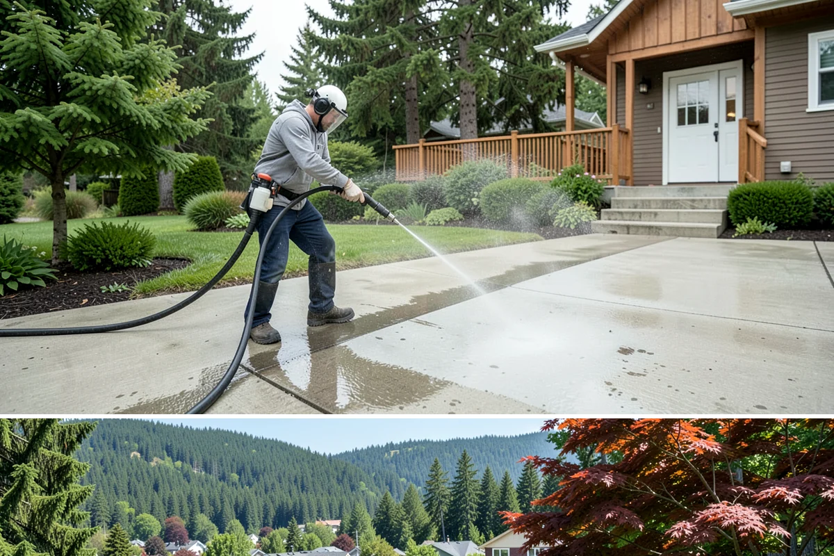 Biocide Application in Index, Snohomish County, WA - Most effective applied during the cool, wet seasons when algae and moss are actively growing across Northwest surfaces.