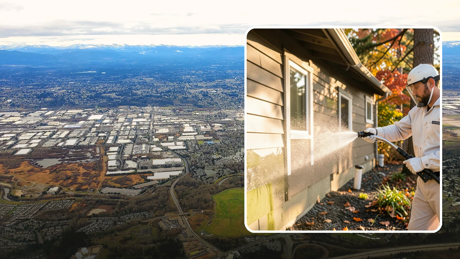 Biocide Application in Kent, King County, WA - Biocide application treats surfaces with a solution that kills the algae, mold, and moss spores driving recurring exterior growth.