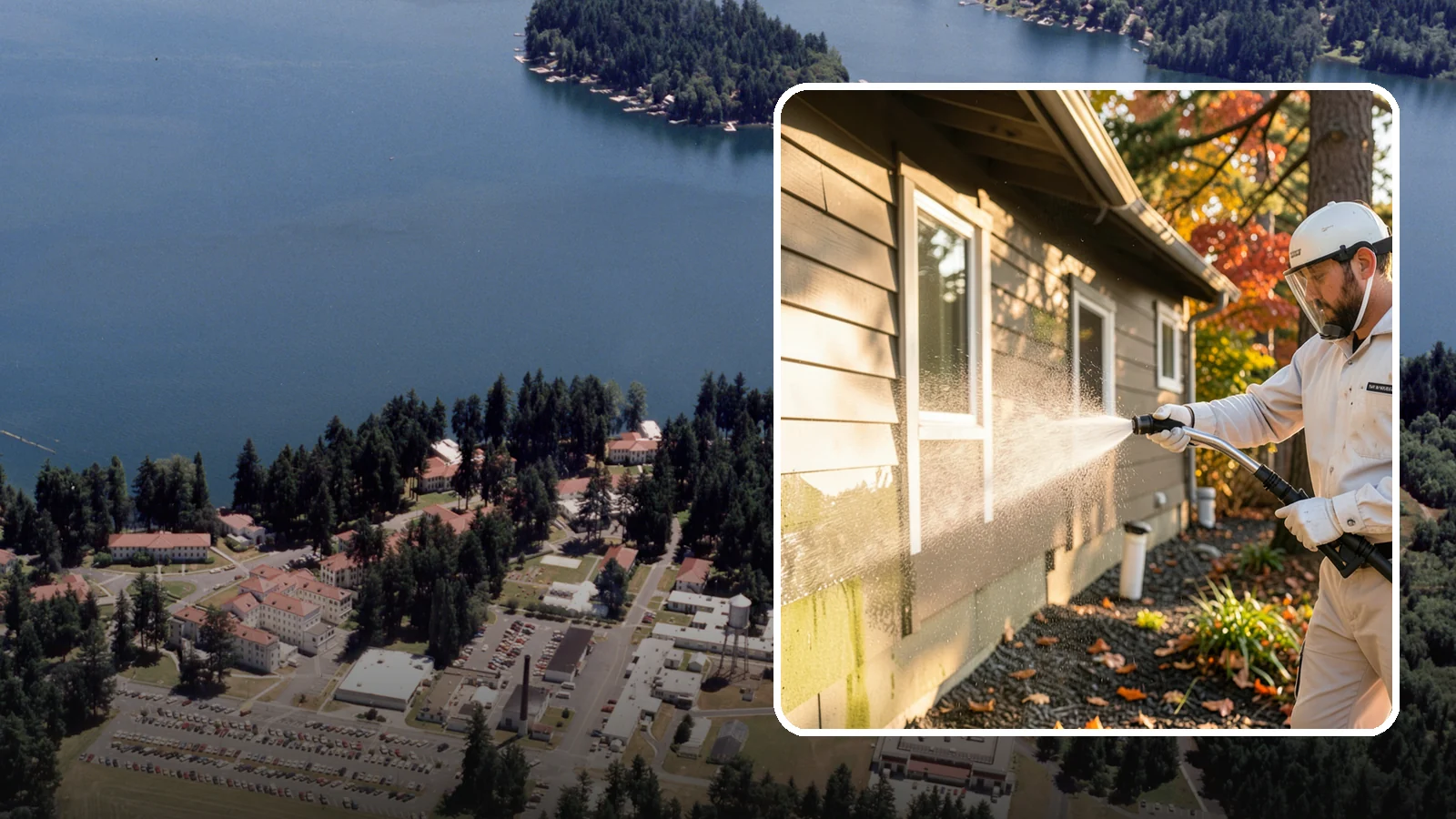 Biocide Application in Lakewood, Pierce County, WA - Biocide application treats surfaces with a solution that kills the algae, mold, and moss spores driving recurring exterior growth.
