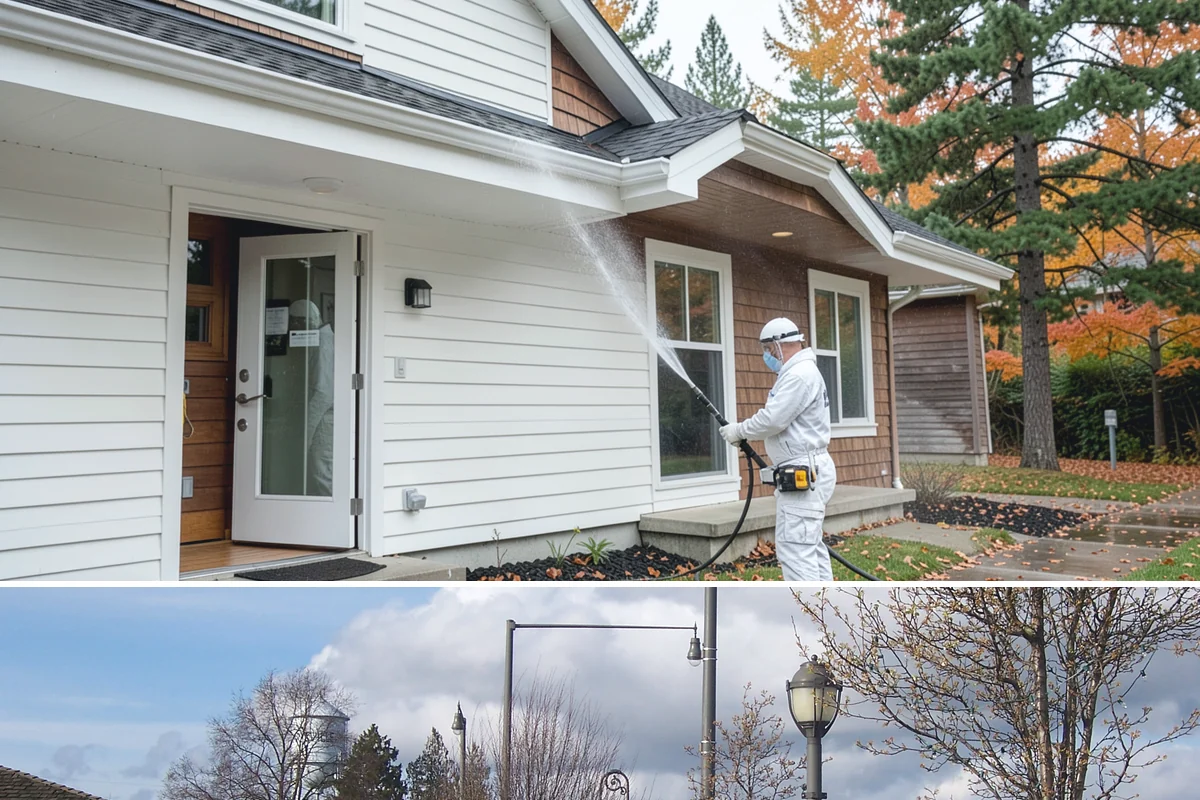 Biocide Application in Marysville, Snohomish County, WA - Most effective applied during the cool, wet seasons when algae and moss are actively growing across Northwest surfaces.