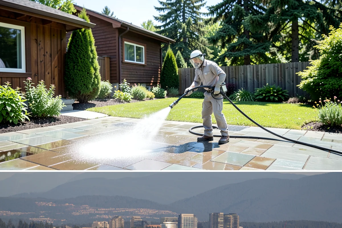 Biocide Application in Medina, King County, WA - Most effective applied during the cool, wet seasons when algae and moss are actively growing across Northwest surfaces.