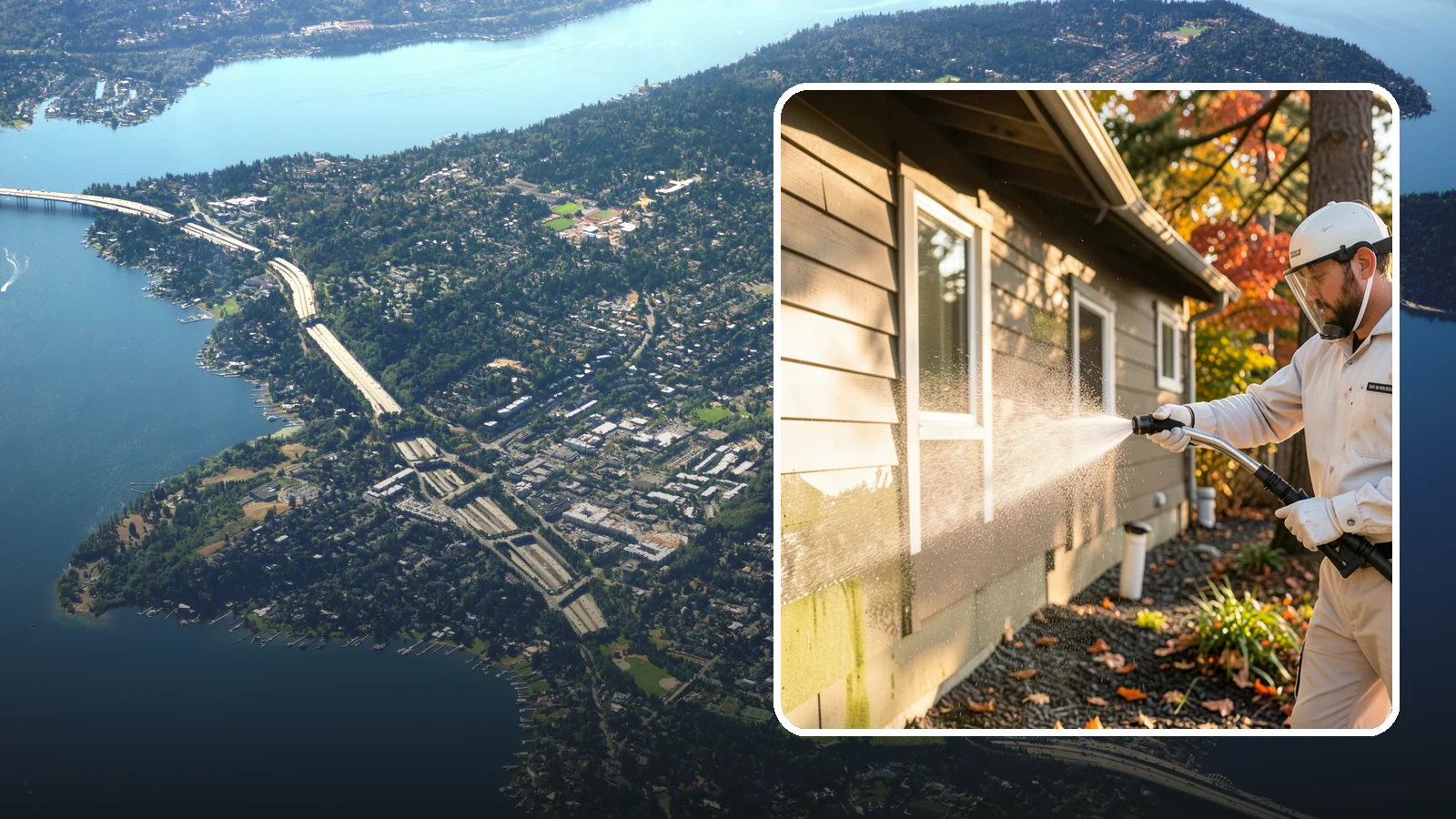 Biocide Application in Mercer Island, King County, WA - Biocide application treats surfaces with a solution that kills the algae, mold, and moss spores driving recurring exterior growth.