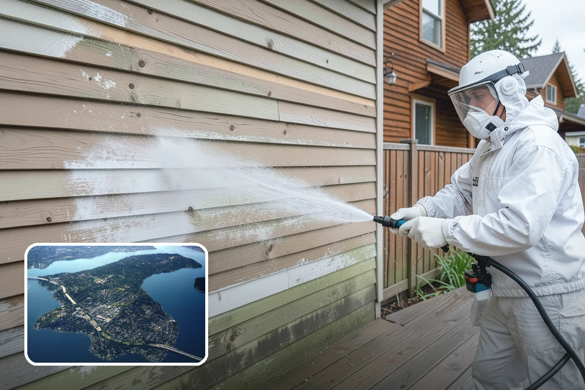 Biocide Application in Mercer Island, King County, WA - Kills algae, mold, and moss spores rather than just rinsing them