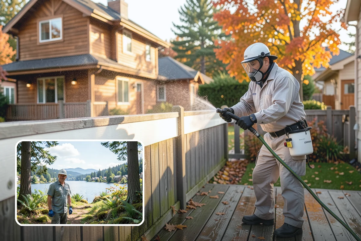 Biocide Application in Milton, King County, WA - Kills algae, mold, and moss spores rather than just rinsing them