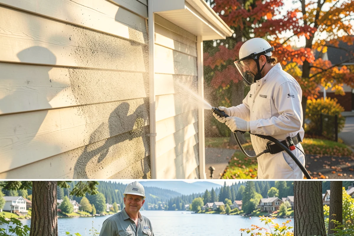 Biocide Application in Milton, King County, WA - Most effective applied during the cool, wet seasons when algae and moss are actively growing across Northwest surfaces.