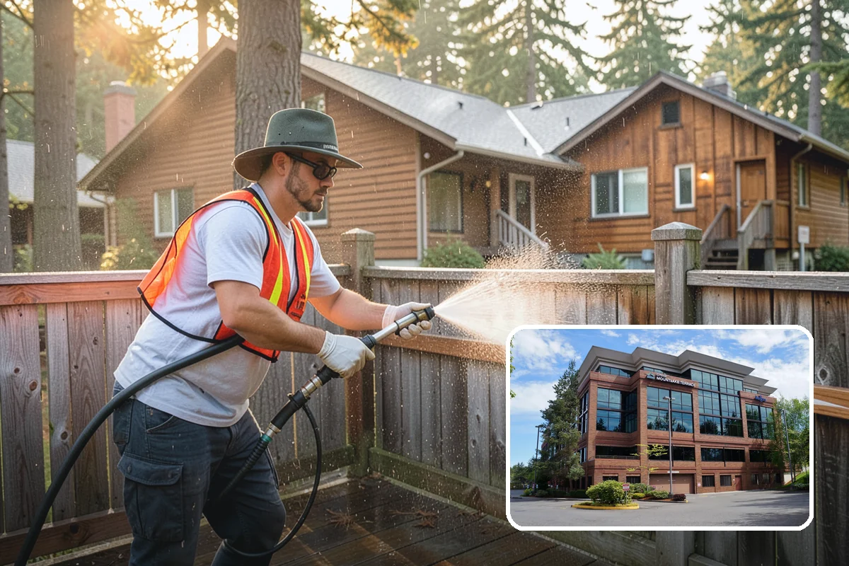 Biocide Application in Mountlake Terrace, Snohomish County, WA - Kills algae, mold, and moss spores rather than just rinsing them