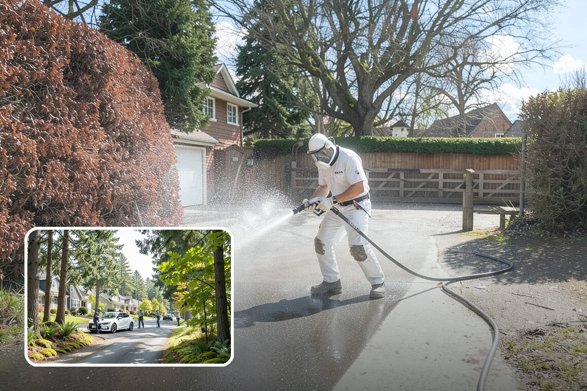 Biocide Application in Normandy Park, King County, WA - Kills algae, mold, and moss spores rather than just rinsing them