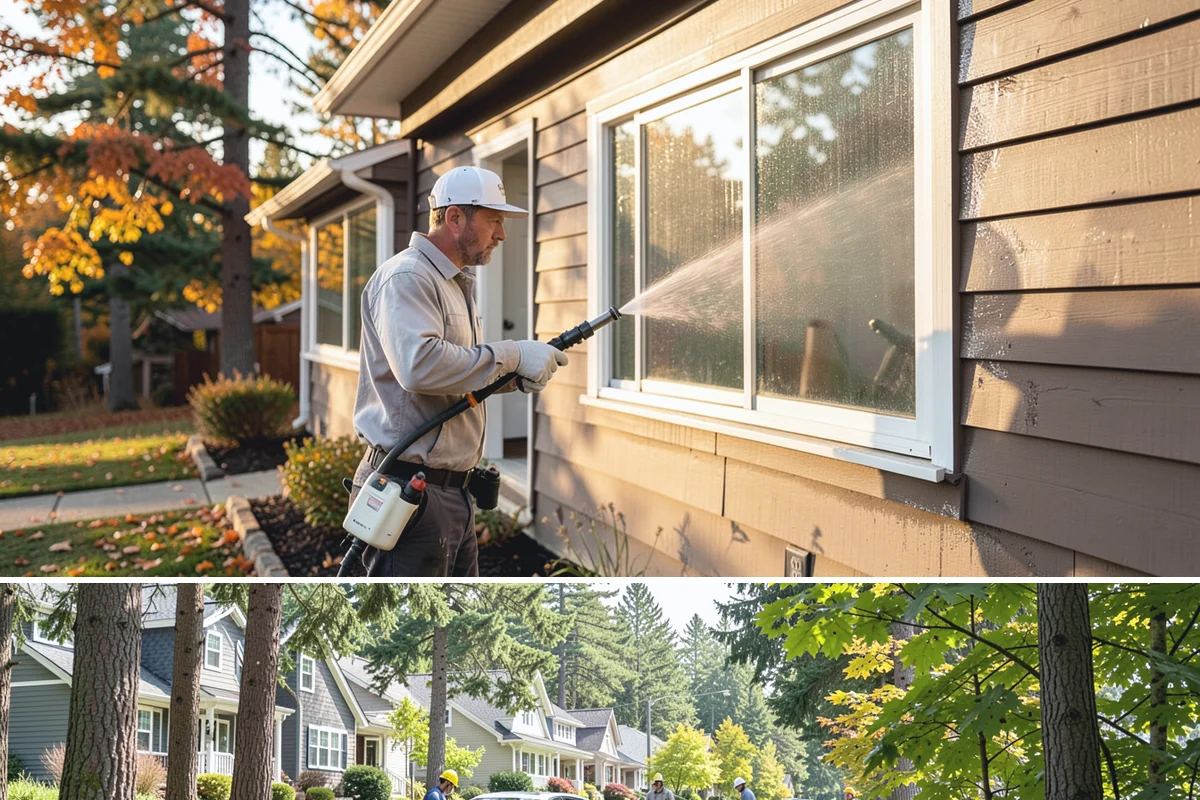 Biocide Application in Normandy Park, King County, WA - Most effective applied during the cool, wet seasons when algae and moss are actively growing across Northwest surfaces.