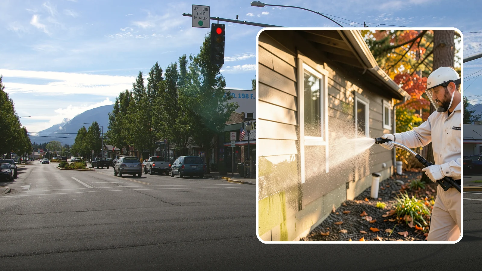 Biocide Application in North Bend, King County, WA - Biocide application treats surfaces with a solution that kills the algae, mold, and moss spores driving recurring exterior growth.