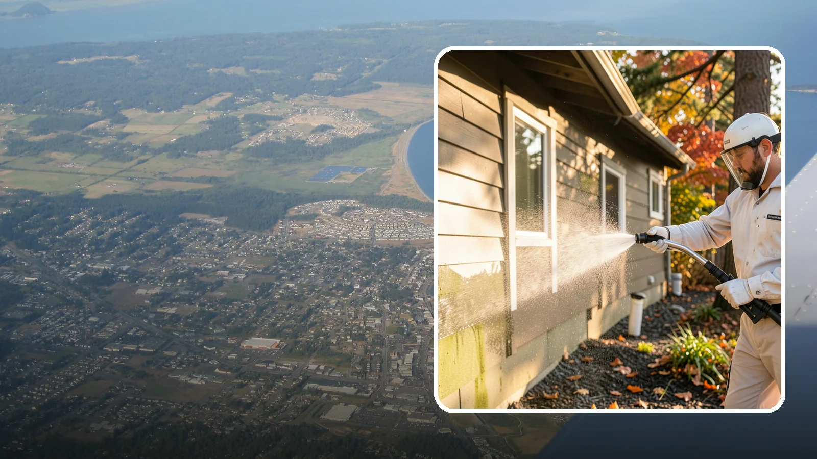 Biocide Application in Oak Harbor, Island County, WA - Biocide application treats surfaces with a solution that kills the algae, mold, and moss spores driving recurring exterior growth.