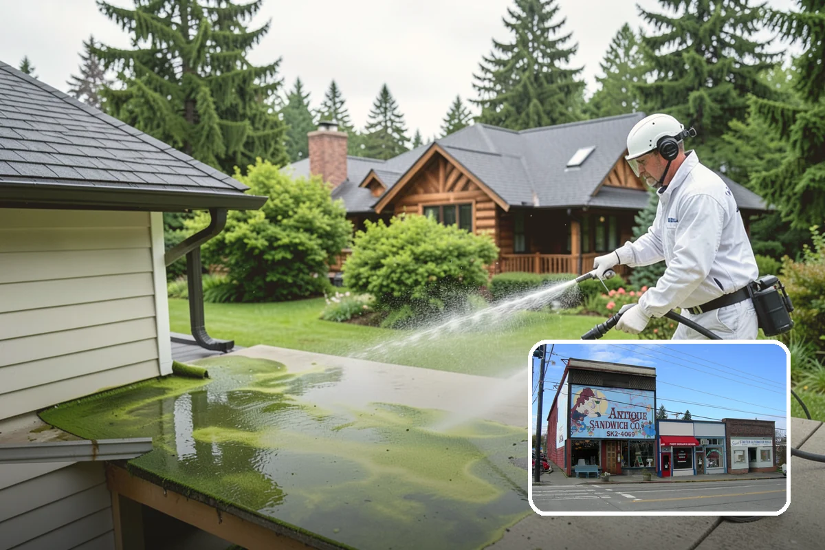 Biocide Application in Ruston, Pierce County, WA - Kills algae, mold, and moss spores rather than just rinsing them
