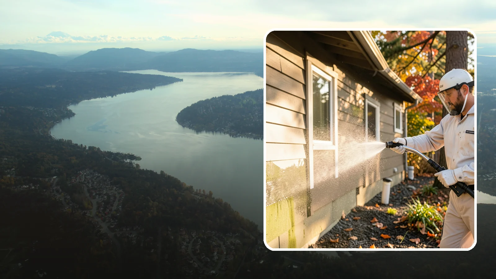 Biocide Application in Sammamish, King County, WA - Biocide application treats surfaces with a solution that kills the algae, mold, and moss spores driving recurring exterior growth.