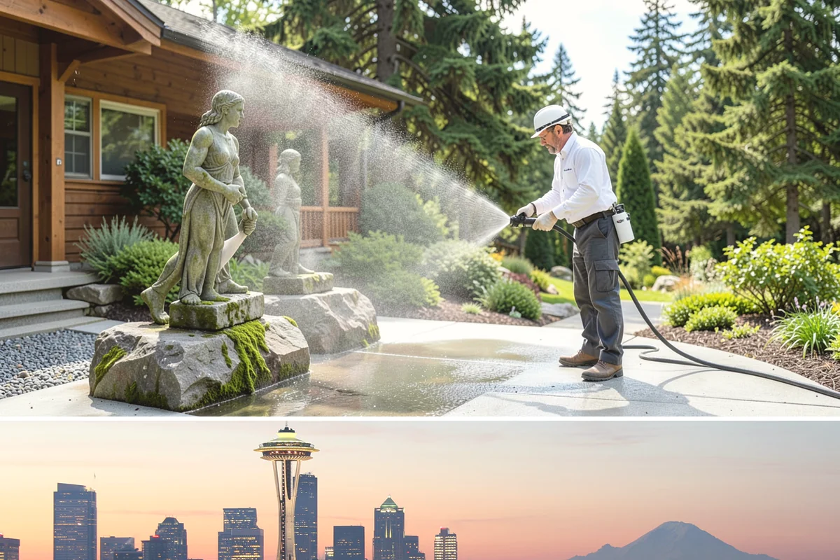Biocide Application in Seattle, King County, WA - Most effective applied during the cool, wet seasons when algae and moss are actively growing across Northwest surfaces.