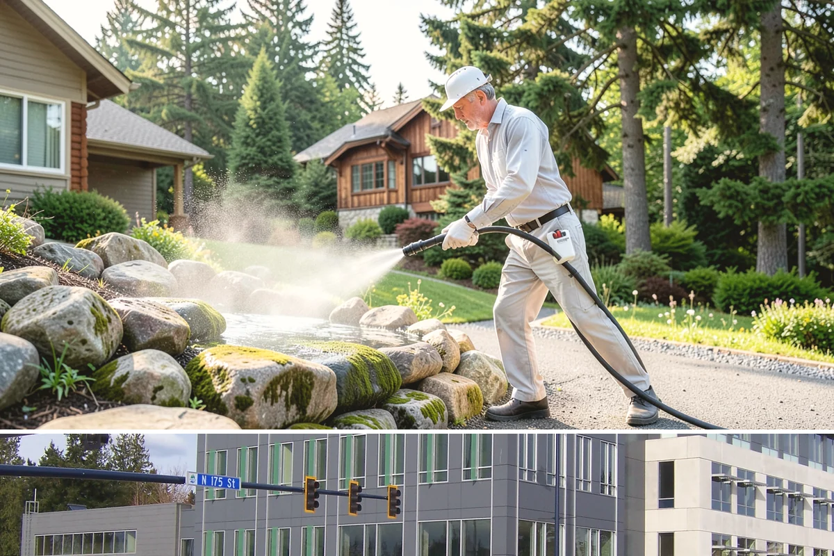 Biocide Application in Shoreline, King County, WA - Most effective applied during the cool, wet seasons when algae and moss are actively growing across Northwest surfaces.