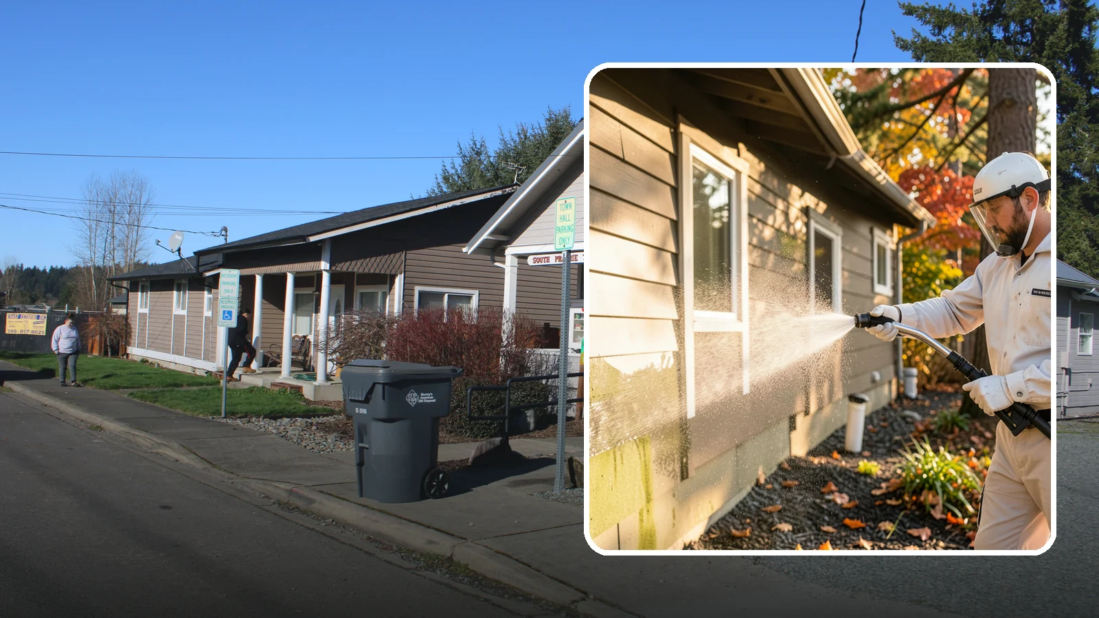 Biocide Application in South Prairie, Pierce County, WA - Biocide application treats surfaces with a solution that kills the algae, mold, and moss spores driving recurring exterior growth.