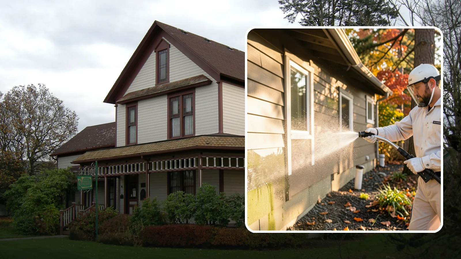 Biocide Application in Sumner, Pierce County, WA - Biocide application treats surfaces with a solution that kills the algae, mold, and moss spores driving recurring exterior growth.