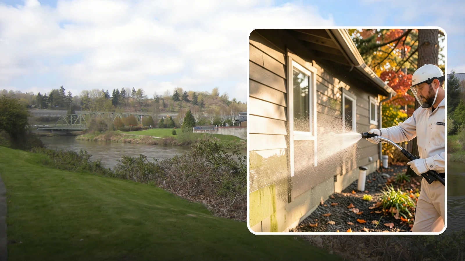 Biocide Application in Tukwila, King County, WA - Biocide application treats surfaces with a solution that kills the algae, mold, and moss spores driving recurring exterior growth.