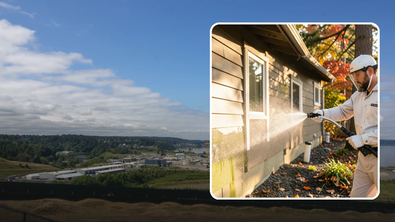 Biocide Application in University Place, Pierce County, WA - Biocide application treats surfaces with a solution that kills the algae, mold, and moss spores driving recurring exterior growth.