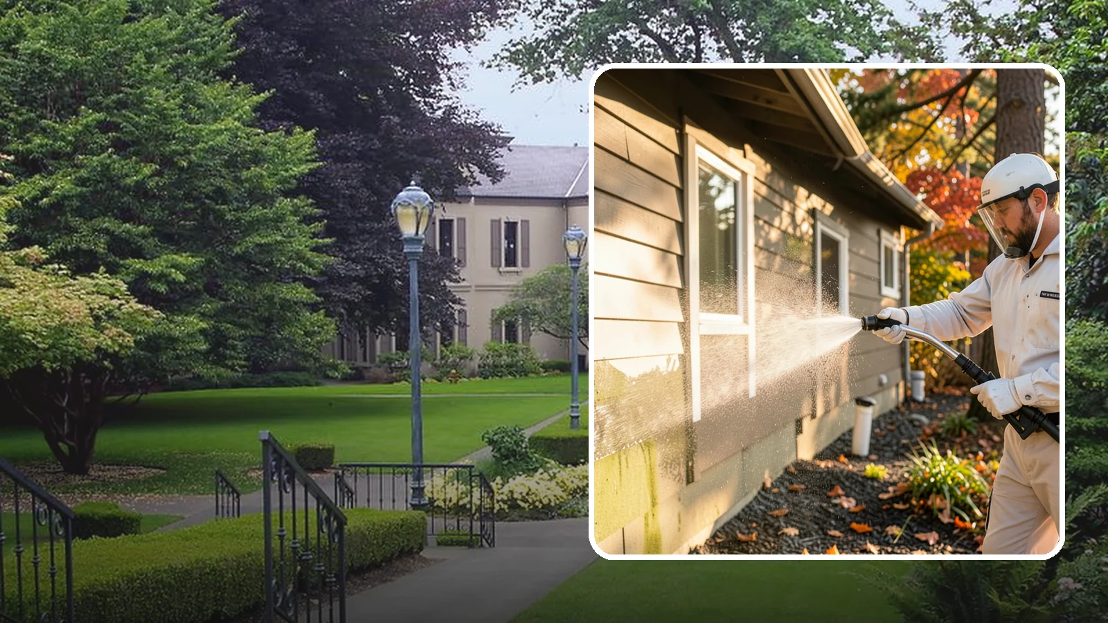 Biocide Application in Woodinville, King County, WA - Biocide application treats surfaces with a solution that kills the algae, mold, and moss spores driving recurring exterior growth.