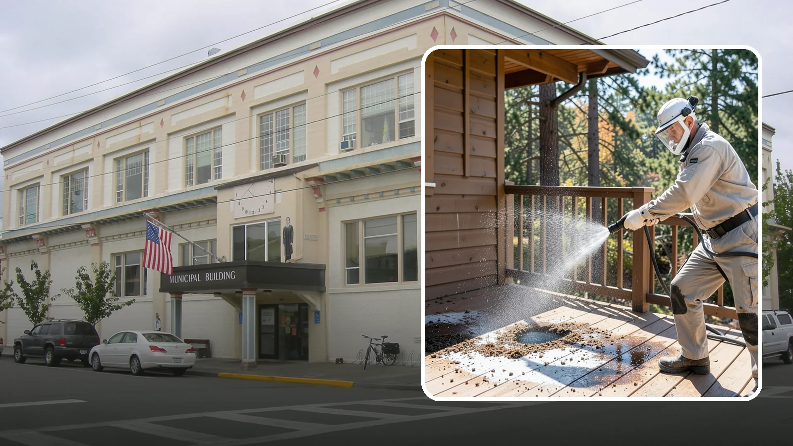 Bird Dropping Removal in Anacortes, Skagit County, WA - Sanitizing removal of bird droppings and the staining and odor they leave on decks, railings, and structures.