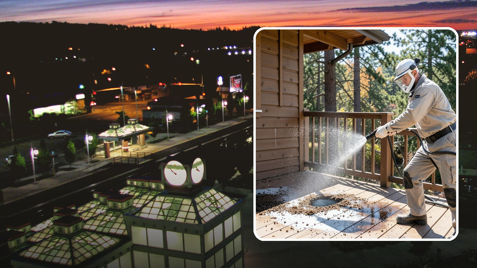Bird Dropping Removal in Auburn, King County, WA - Sanitizing removal of bird droppings and the staining and odor they leave on decks, railings, and structures.