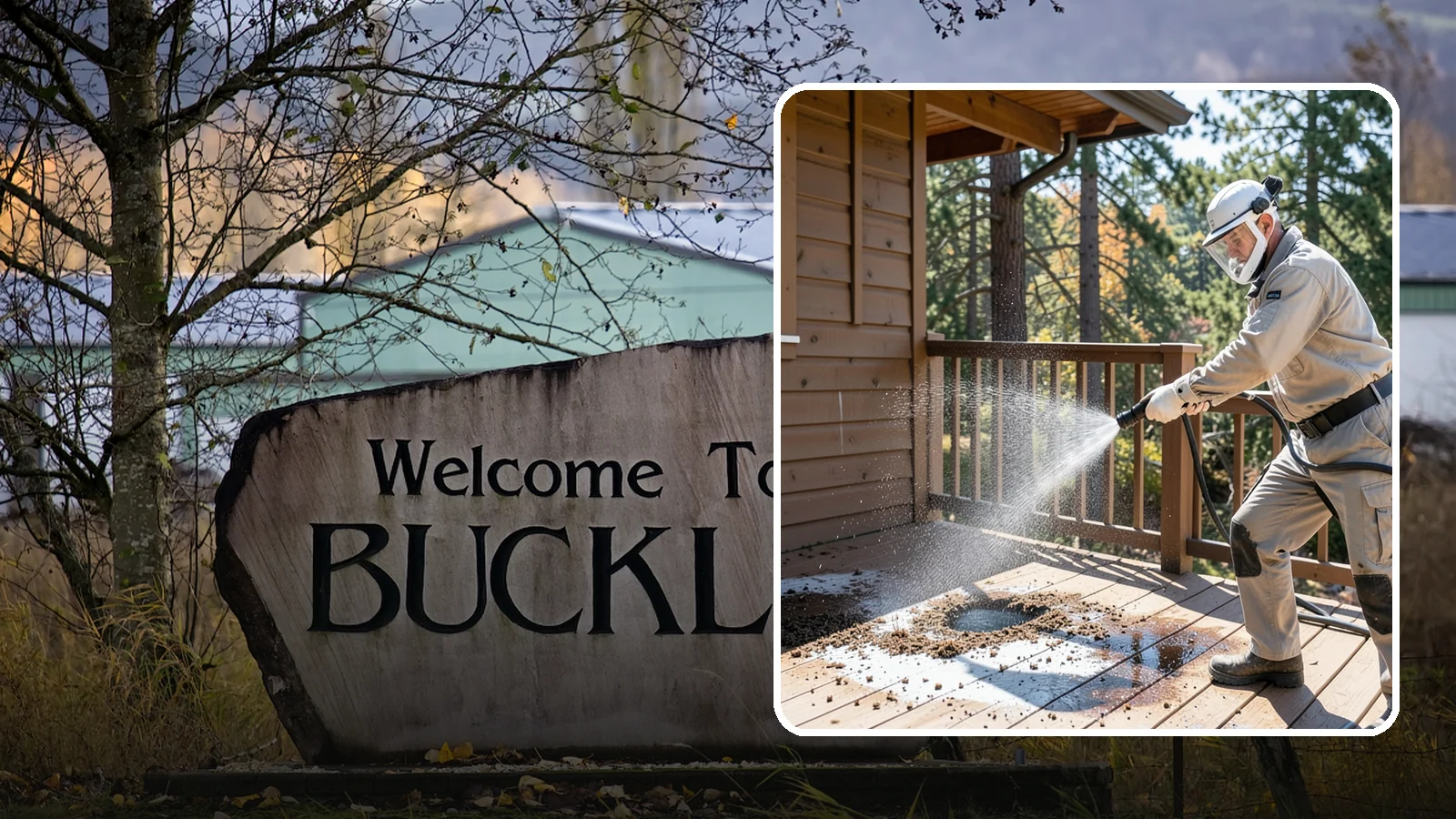 Bird Dropping Removal in Buckley, Pierce County, WA - Sanitizing removal of bird droppings and the staining and odor they leave on decks, railings, and structures.