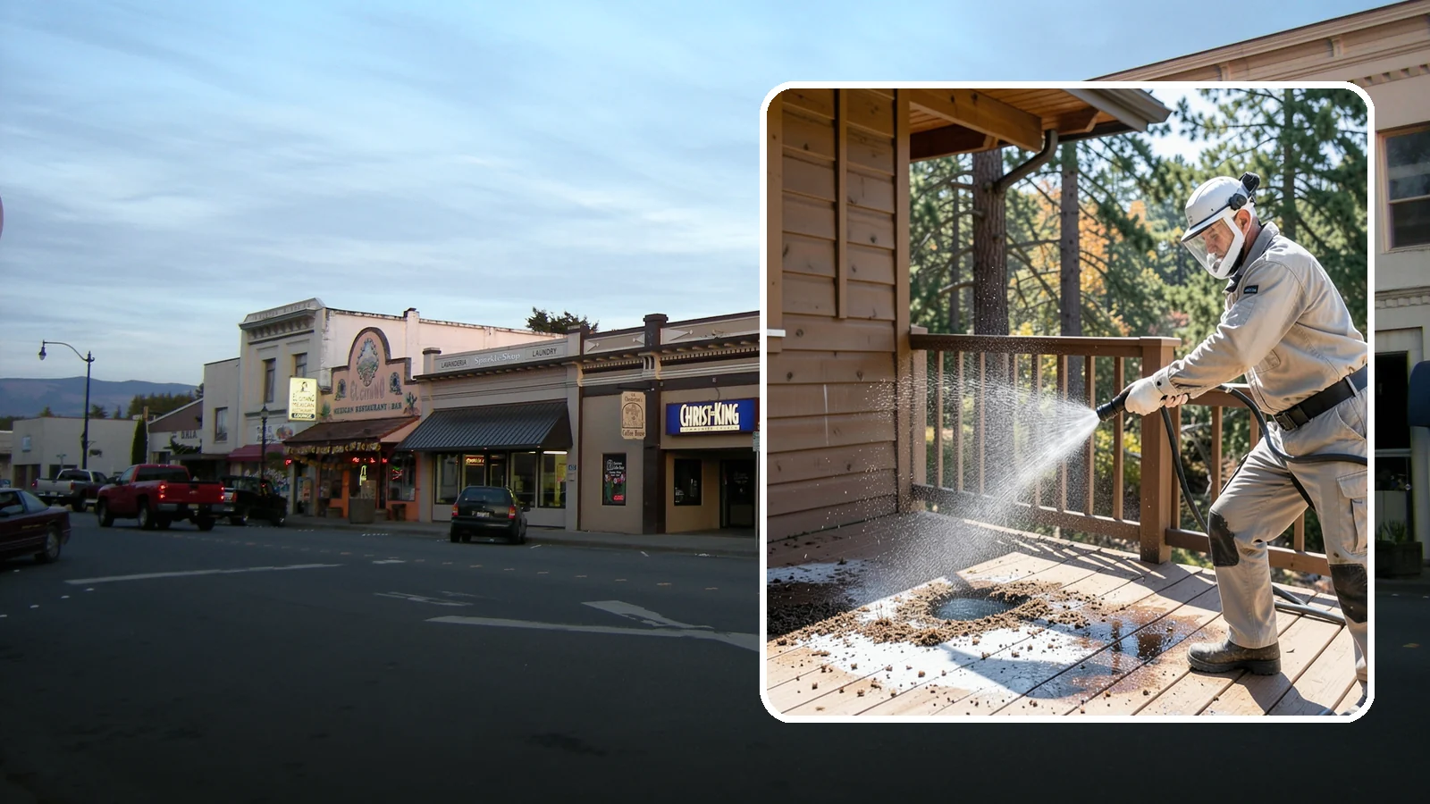 Bird Dropping Removal in Burlington, Skagit County, WA - Sanitizing removal of bird droppings and the staining and odor they leave on decks, railings, and structures.