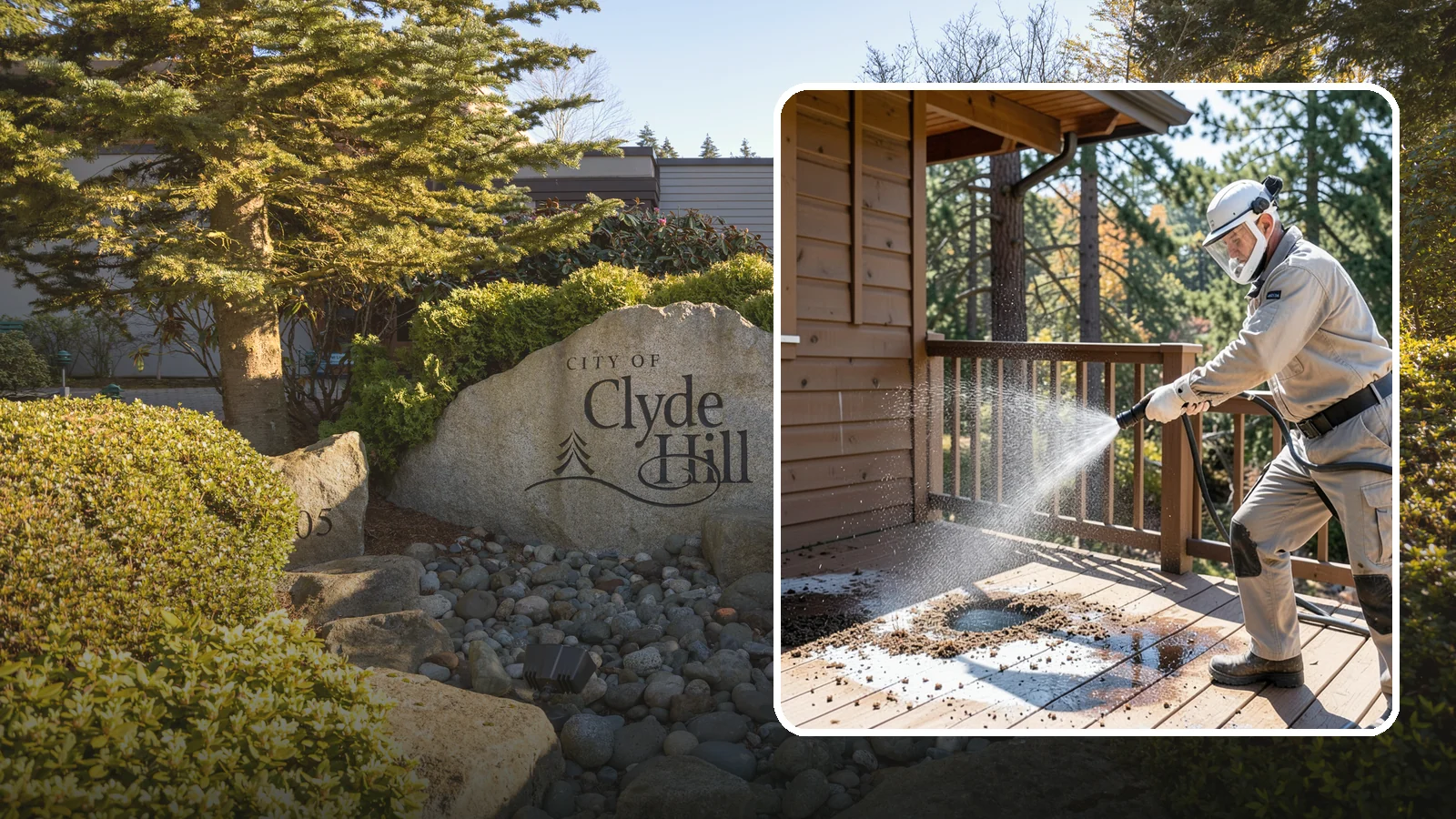 Bird Dropping Removal in Clyde Hill, King County, WA - Sanitizing removal of bird droppings and the staining and odor they leave on decks, railings, and structures.