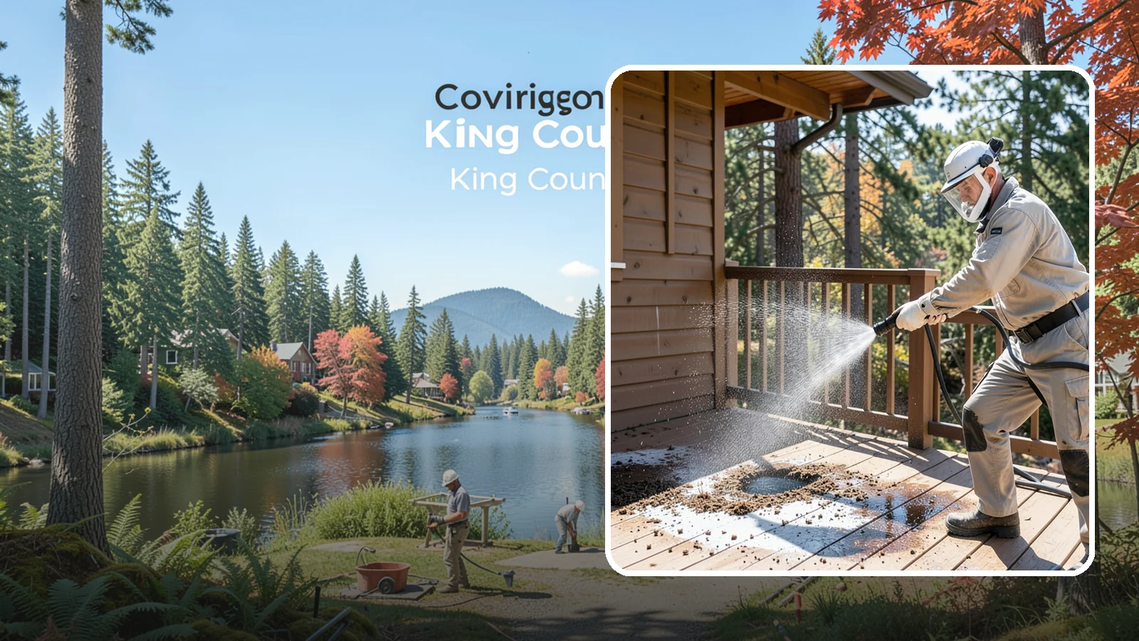 Bird Dropping Removal in Covington, King County, WA - Sanitizing removal of bird droppings and the staining and odor they leave on decks, railings, and structures.