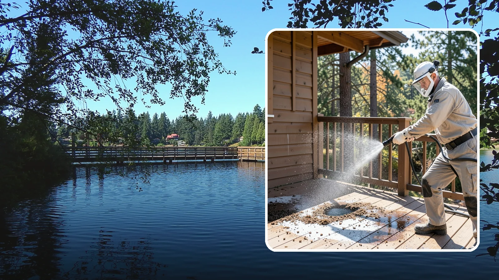 Bird Dropping Removal in Federal Way, King County, WA - Sanitizing removal of bird droppings and the staining and odor they leave on decks, railings, and structures.