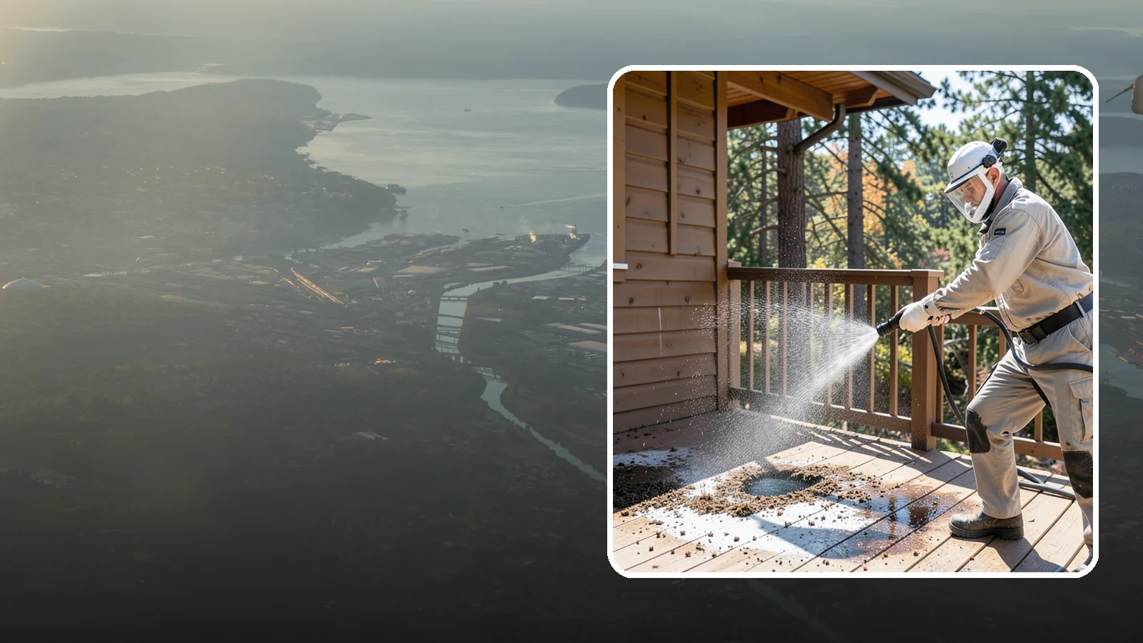 Bird Dropping Removal in Fife, Pierce County, WA - Sanitizing removal of bird droppings and the staining and odor they leave on decks, railings, and structures.