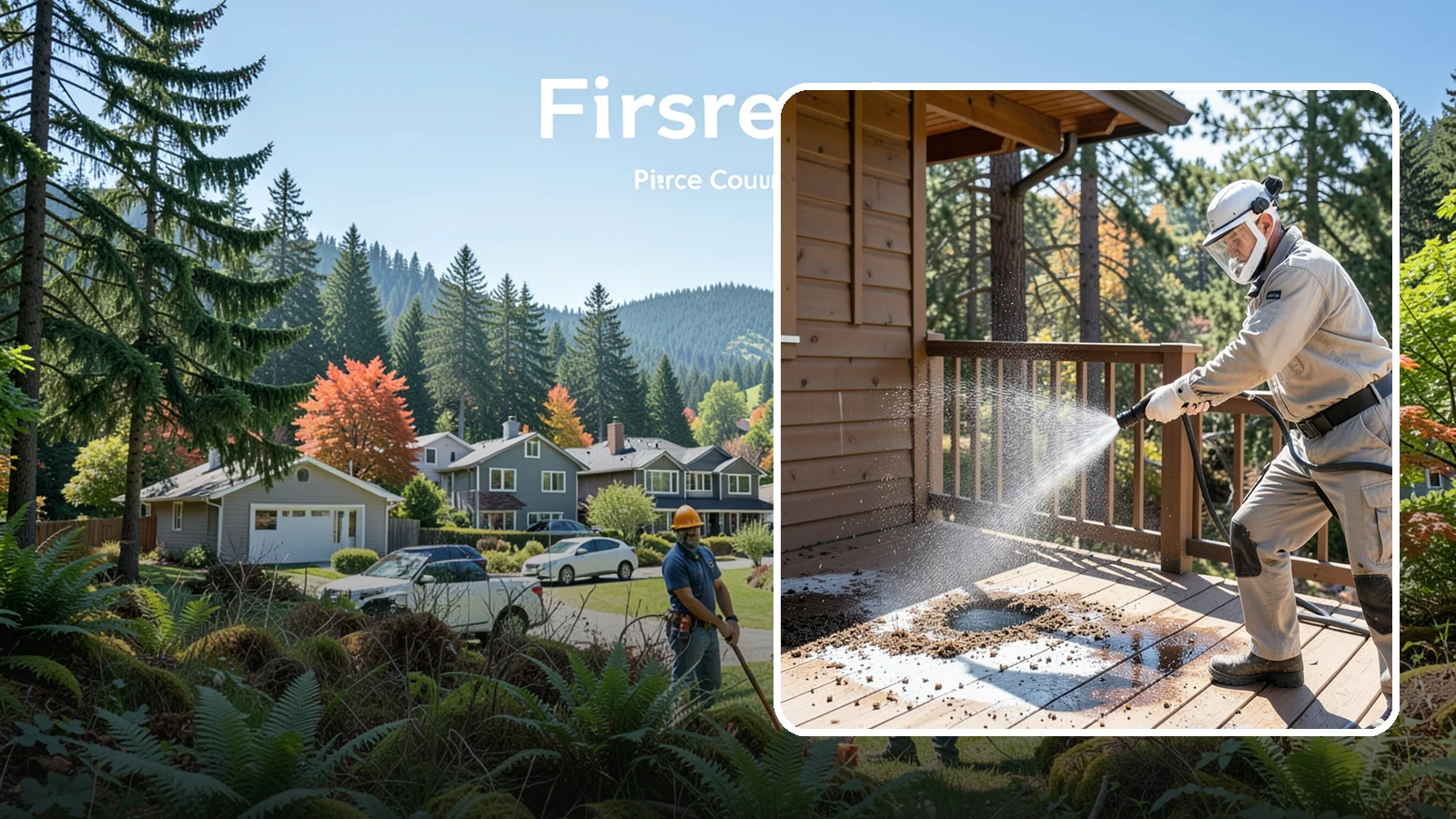 Bird Dropping Removal in Fircrest, Pierce County, WA - Sanitizing removal of bird droppings and the staining and odor they leave on decks, railings, and structures.