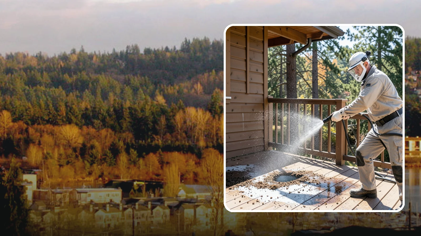 Bird Dropping Removal in Kenmore, King County, WA - Sanitizing removal of bird droppings and the staining and odor they leave on decks, railings, and structures.