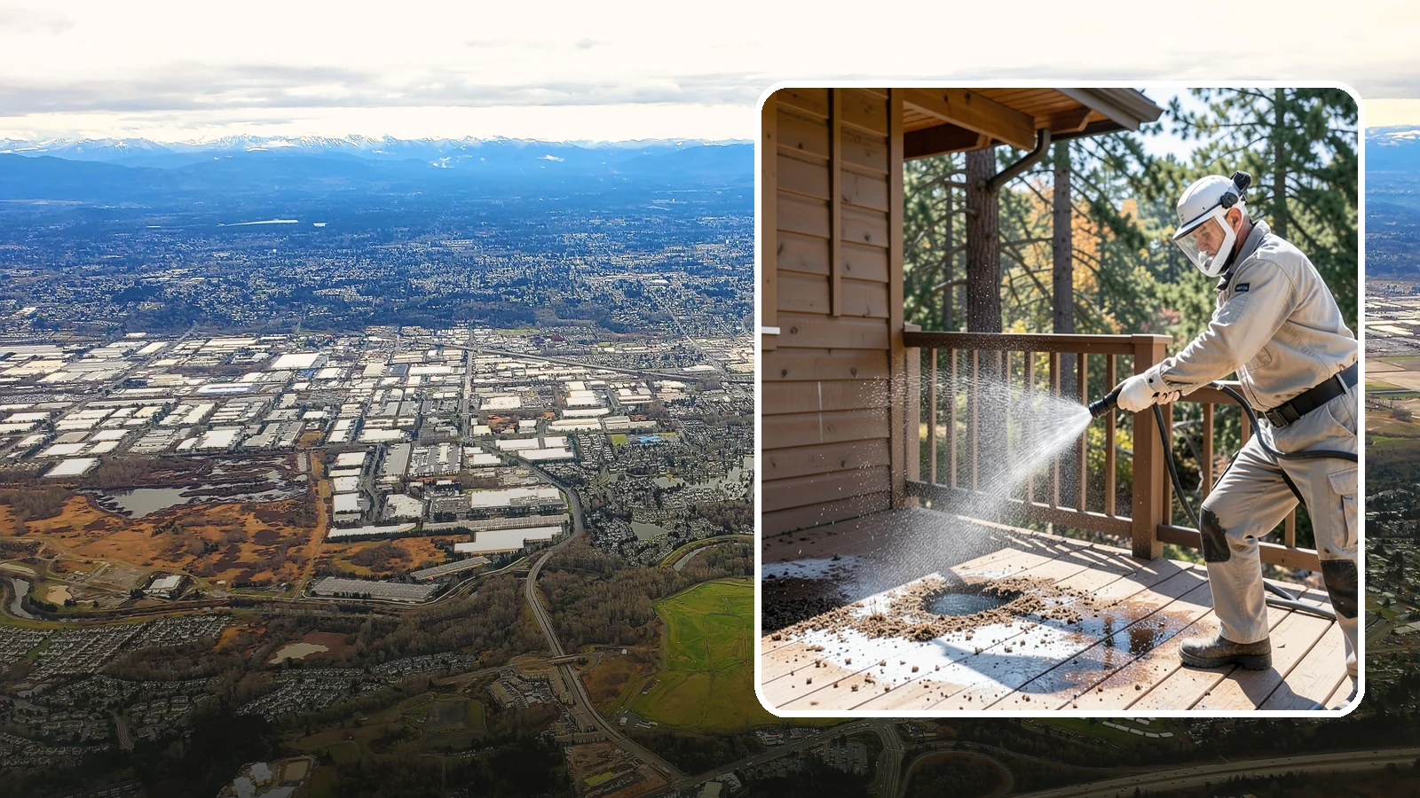 Bird Dropping Removal in Kent, King County, WA - Sanitizing removal of bird droppings and the staining and odor they leave on decks, railings, and structures.