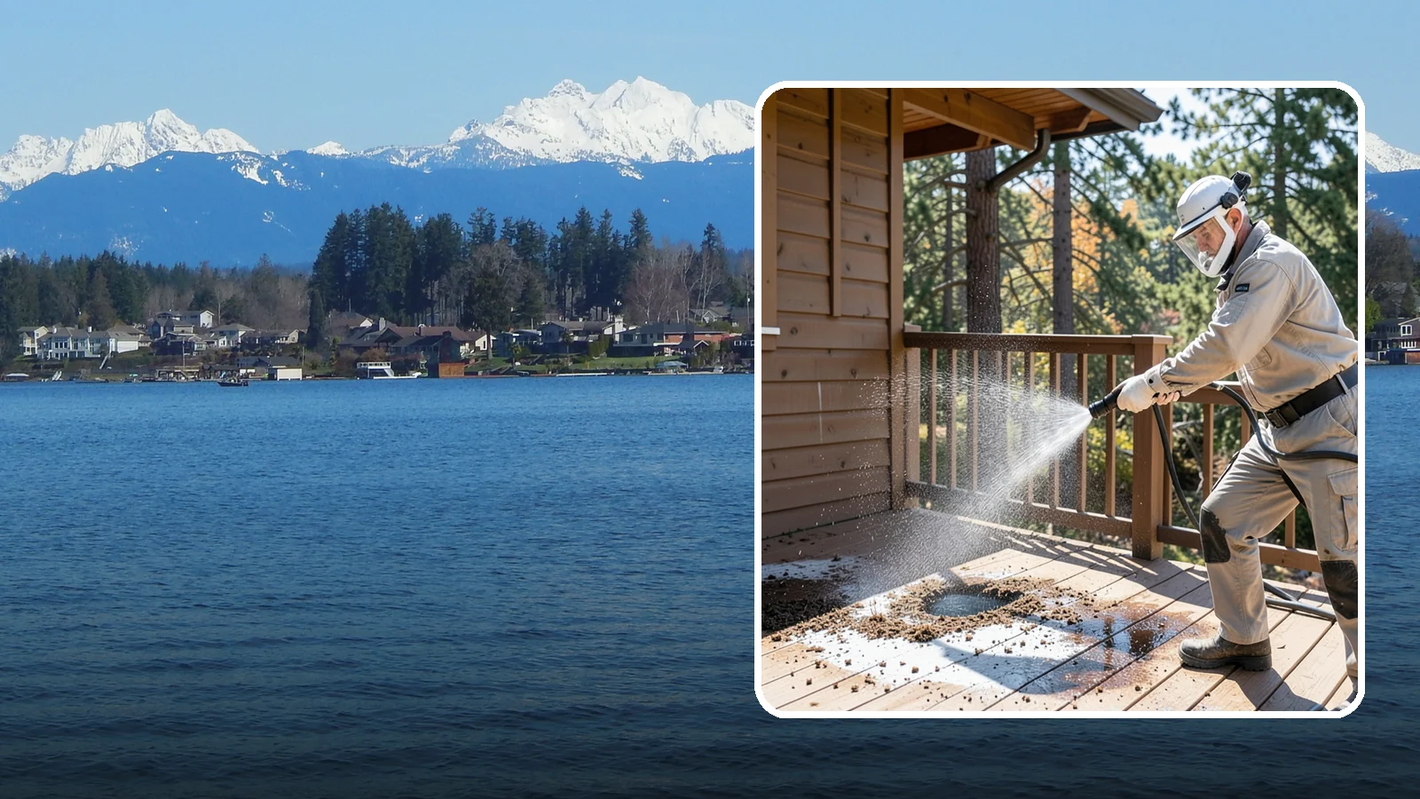 Bird Dropping Removal in Lake Stevens, Snohomish County, WA - Sanitizing removal of bird droppings and the staining and odor they leave on decks, railings, and structures.