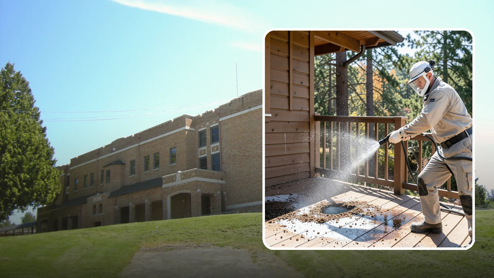 Bird Dropping Removal in Maple Valley, King County, WA - Sanitizing removal of bird droppings and the staining and odor they leave on decks, railings, and structures.