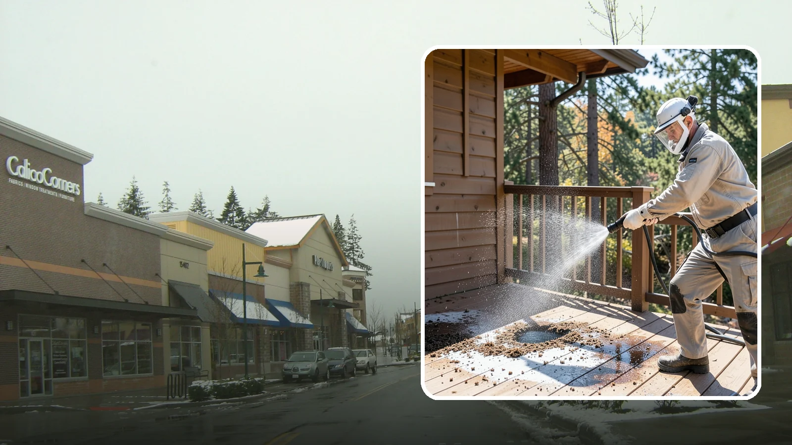 Bird Dropping Removal in Mill Creek, Snohomish County, WA - Sanitizing removal of bird droppings and the staining and odor they leave on decks, railings, and structures.