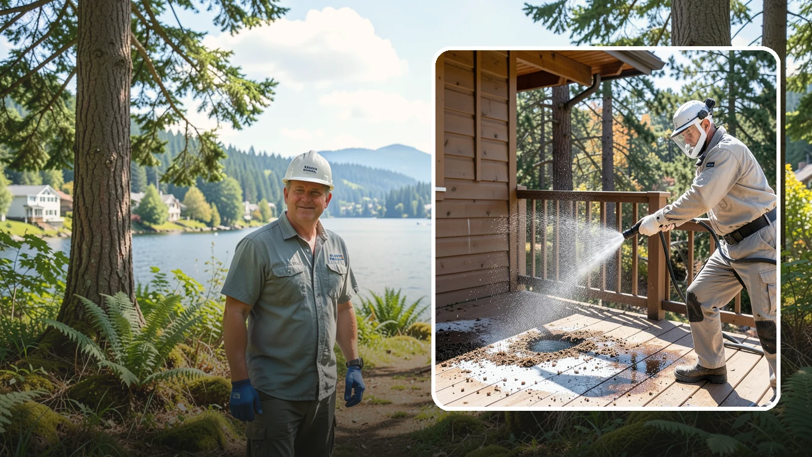 Bird Dropping Removal in Milton, King County, WA - Sanitizing removal of bird droppings and the staining and odor they leave on decks, railings, and structures.